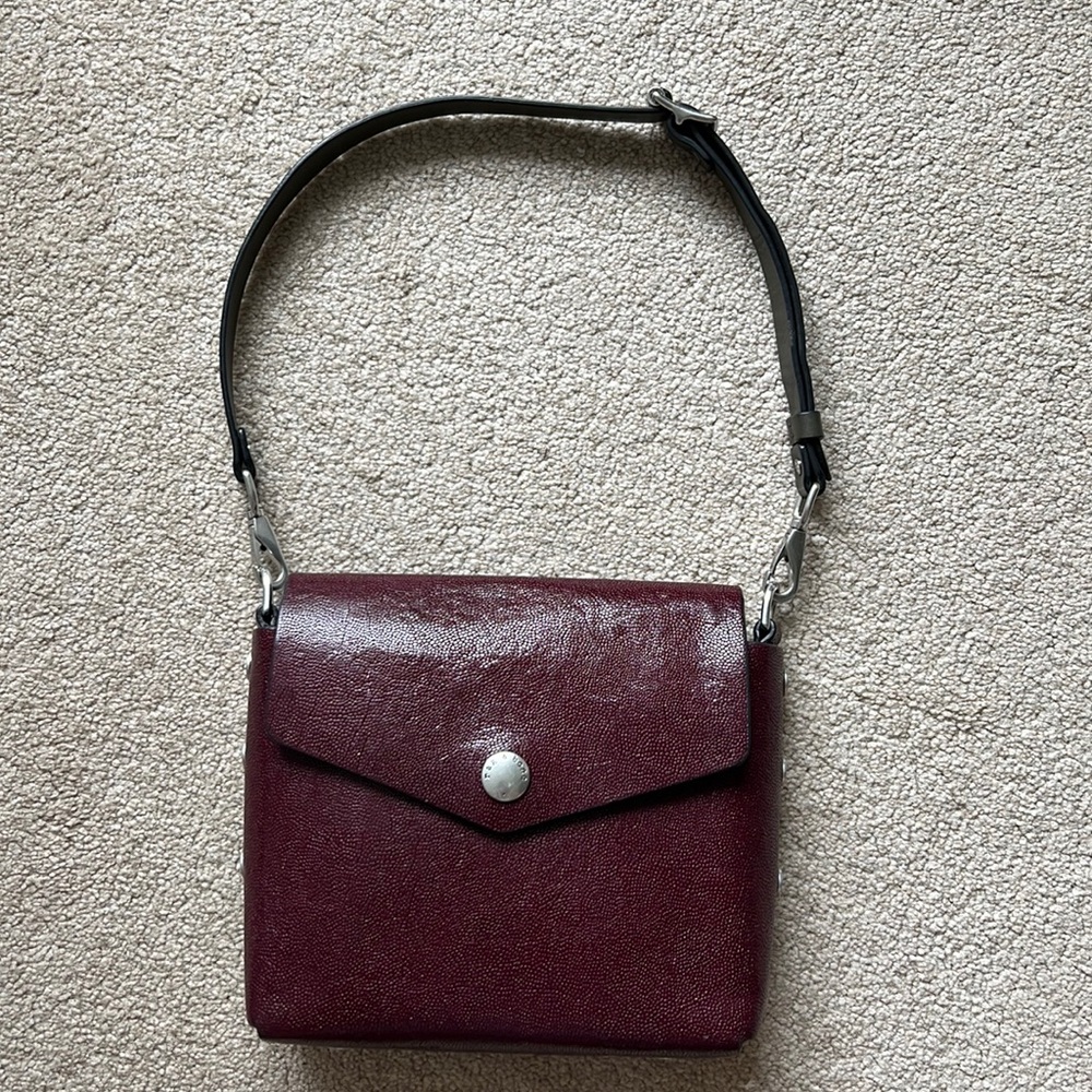 Rag and bone burgundy leather purse